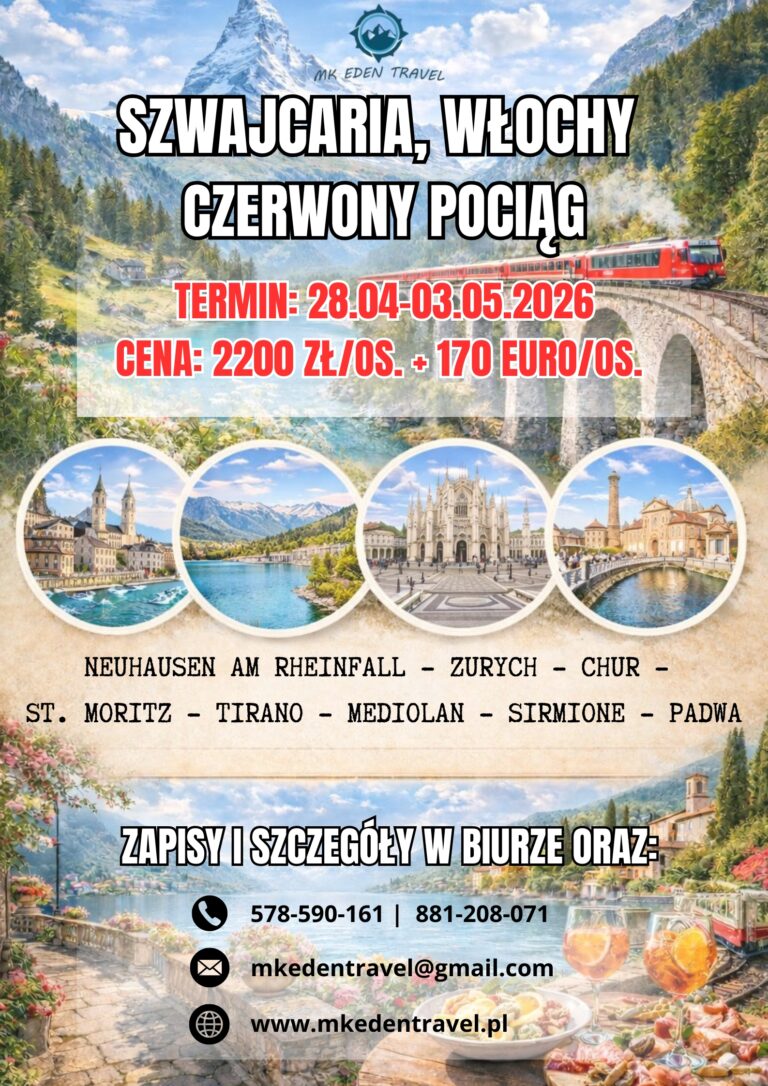 Szwajcaria, Włochy – Czerwony Pociąg