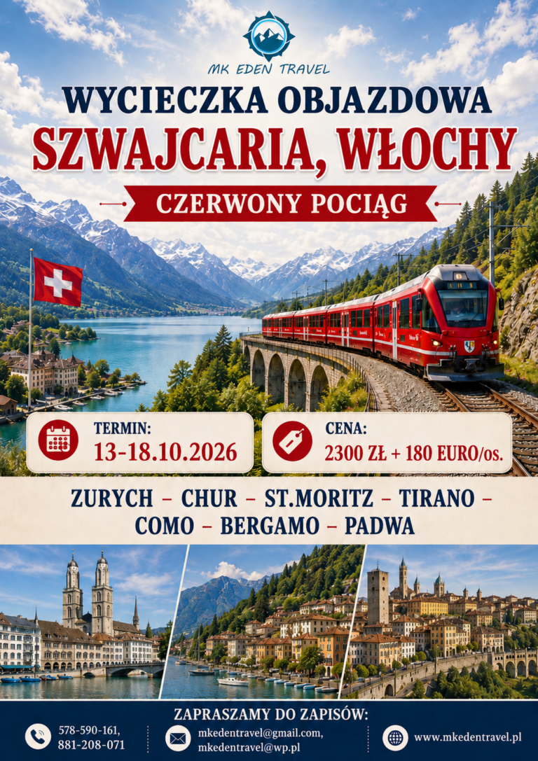 Szwajcaria, Włochy – Czerwony Pociąg