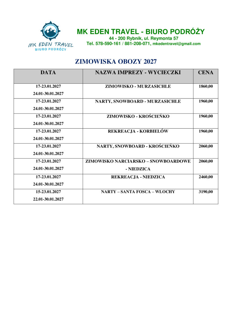 Zimowiska 2027